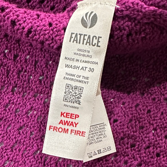 Women's Purple open stitch Cardigan Size Uk 14 100% cotton - Picture 4 of 10